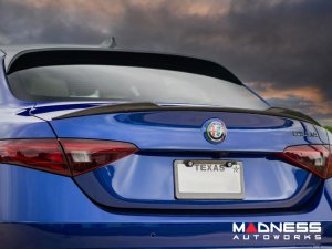 Alfa Romeo Giulia Carbon Fiber Rear Emblem Frame Trim - Italian Theme